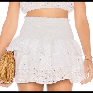 Lolli X Revolve white eyelet mini skirt